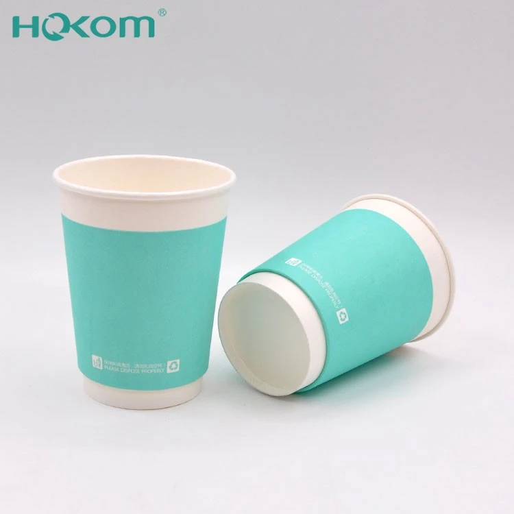 16oz 500ml Double Wall Paper Cup Wholesaler Eco-Friendly Take Away Custom LOGO Paper Cup Disposable Coffee Cup suppliers