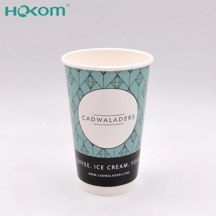 16oz 500ml Double Wall Paper Cup Wholesaler Eco-Friendly Take Away Custom LOGO Paper Cup Disposable Coffee Cup high quality