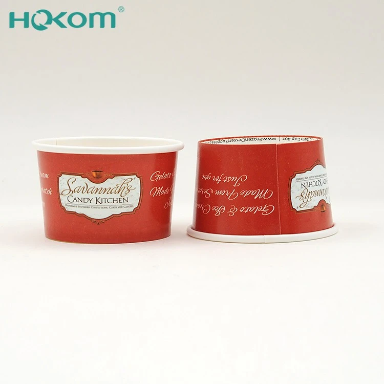 2025 Best-selling White Brown Kraft Paper Customized Bright Colorful Ice Cream Bowl With Lid