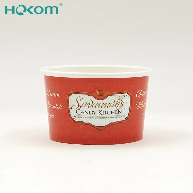 2025 Best-selling White Brown Kraft Paper Customized Bright Colorful Ice Cream Bowl With Lid