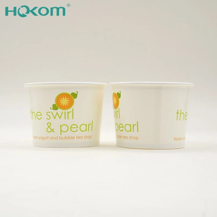 Customizable Biodegradable Disposable Paper Ice Cream Cup And Bowl Personalized With Printed Logo