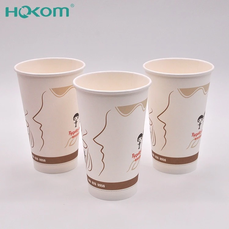 Hokom Customized Color Designs High Quality Disposable Packaging Hot Coffee Paper Cup With Lids