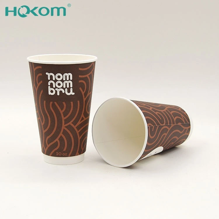 Hokom High Quality Waterproof Eco Friendly Beverage Cups With Lids Double Wall Coffee Paper Cups