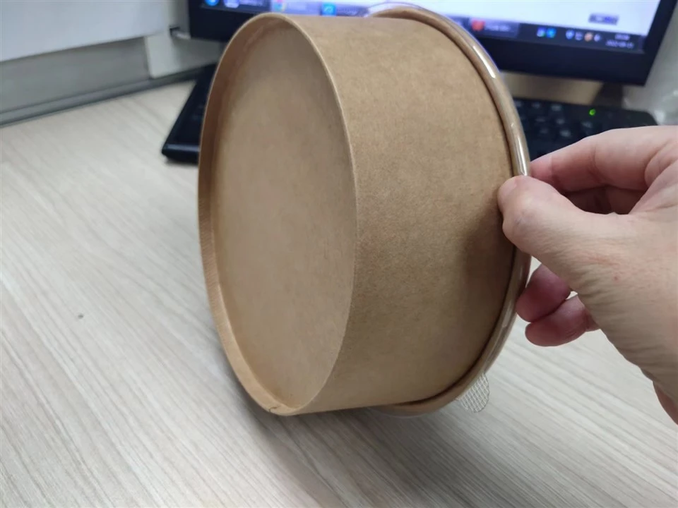 Hokom Take Away Eco Friendly Disposable Brown Kraft /White Paper Salad Bowl