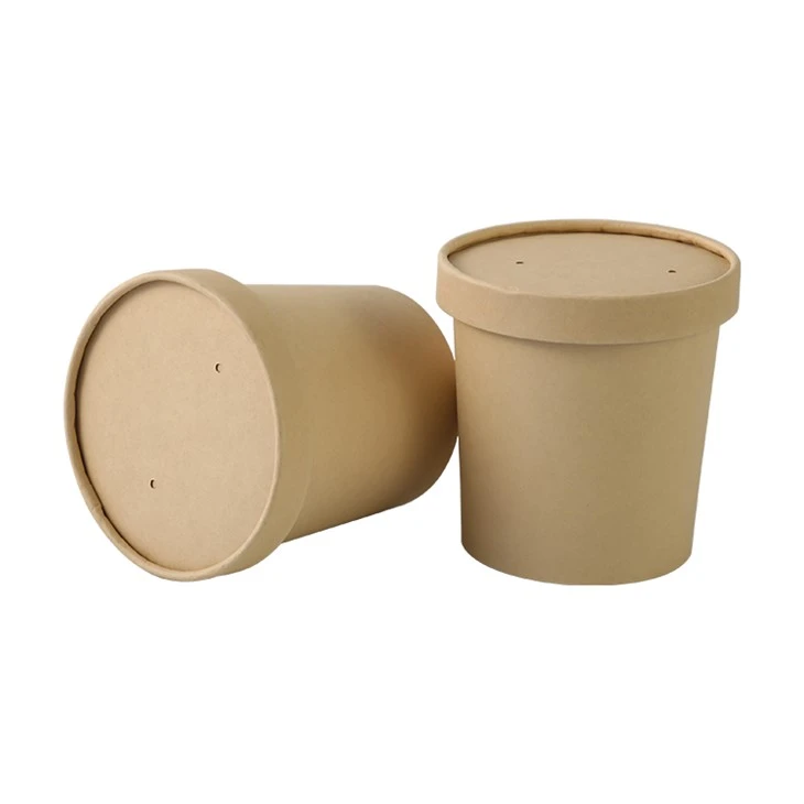 8oz Kraft Paper Container with Lid