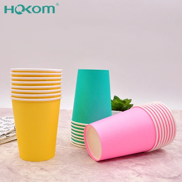 Single Wall Custom Logo Hot Drinking Coffee Paper Cup With PS Lid