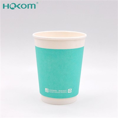 Disposable Double Wall Paper Cup With PE Coat Custom Logo For Hot Coffee Chocolate Milk