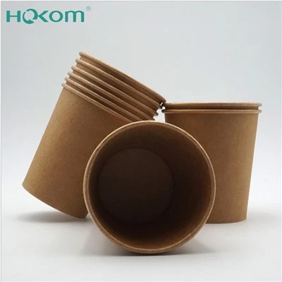 Hokom Customizable Single Layer Disposable Kraft Coffee Cup With PS Lids